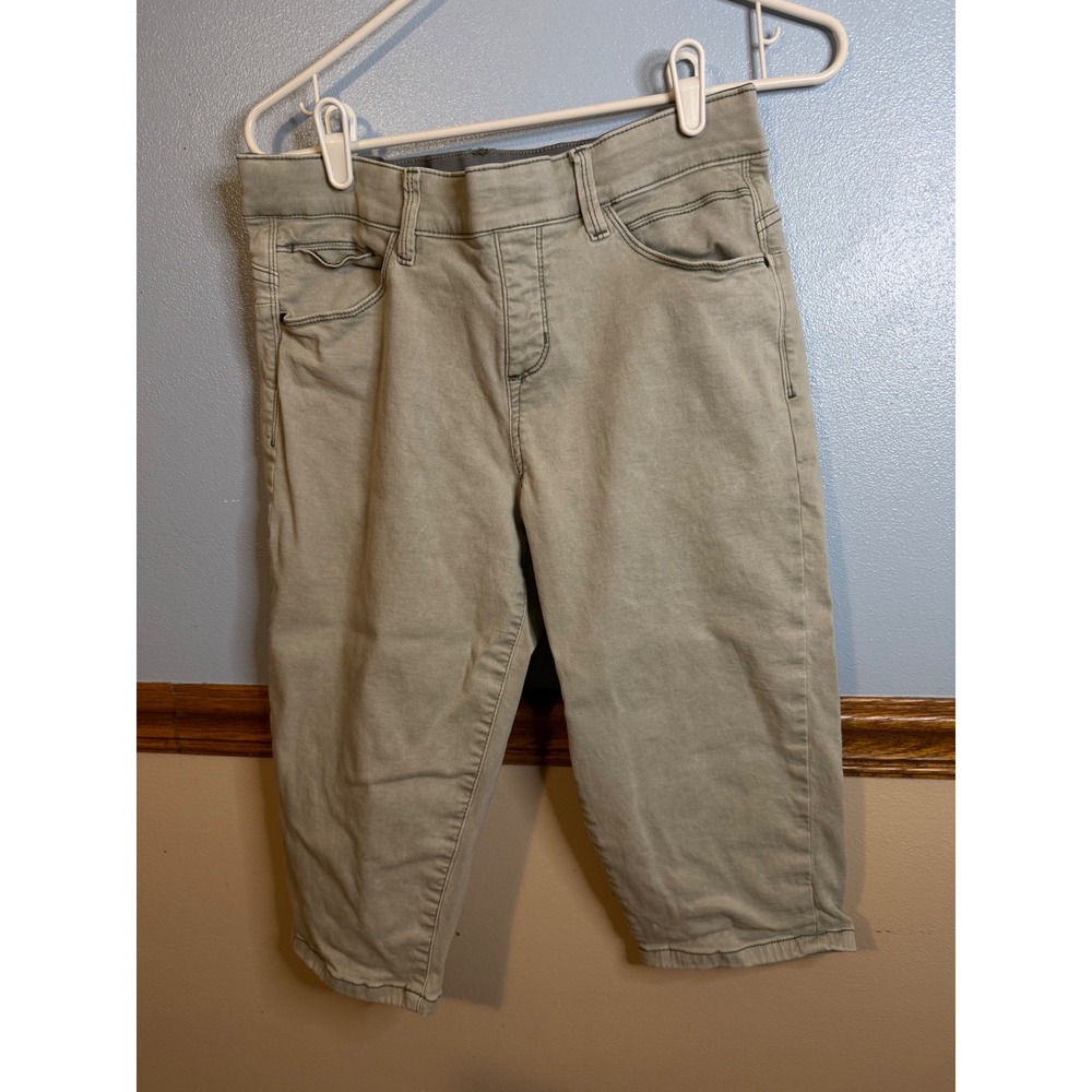 JAG Womens High Rise Skinny Cropped Pants Sage Green Size 8/29 Pull On Capris